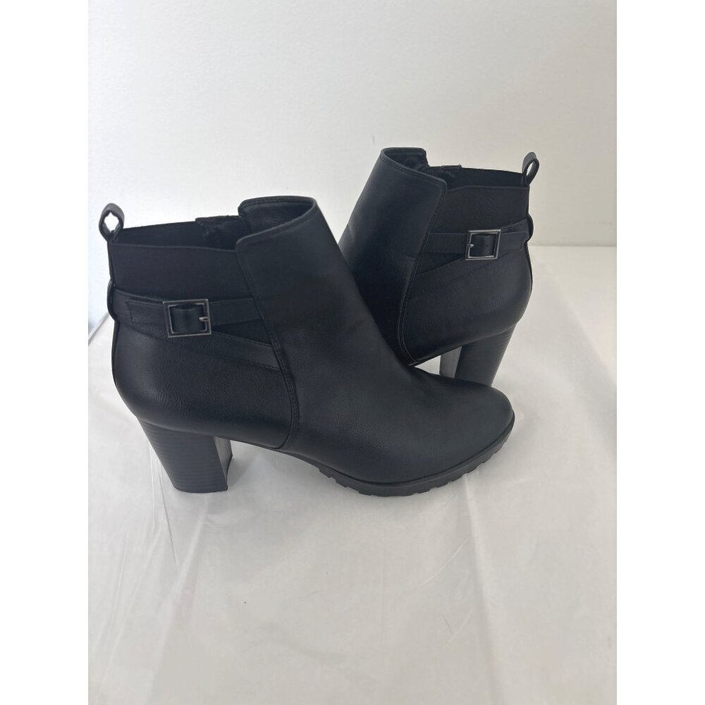 Kelly & Katie Boots Size 11 Black Ankle Office Chic Block Heel Booties Corp Core - Picture 10 of 15